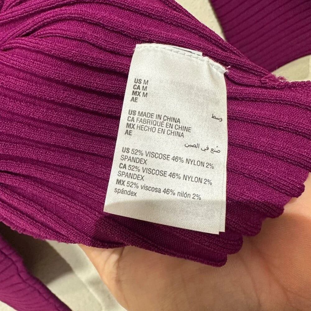 INC International Concepts Size Medium Autumn Berry Dolman Sleeve Ribbed Dress - Picture 10 of 12